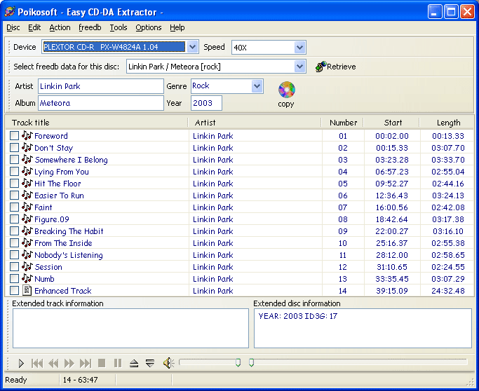 Easy CD-DA Extractor Screenshot